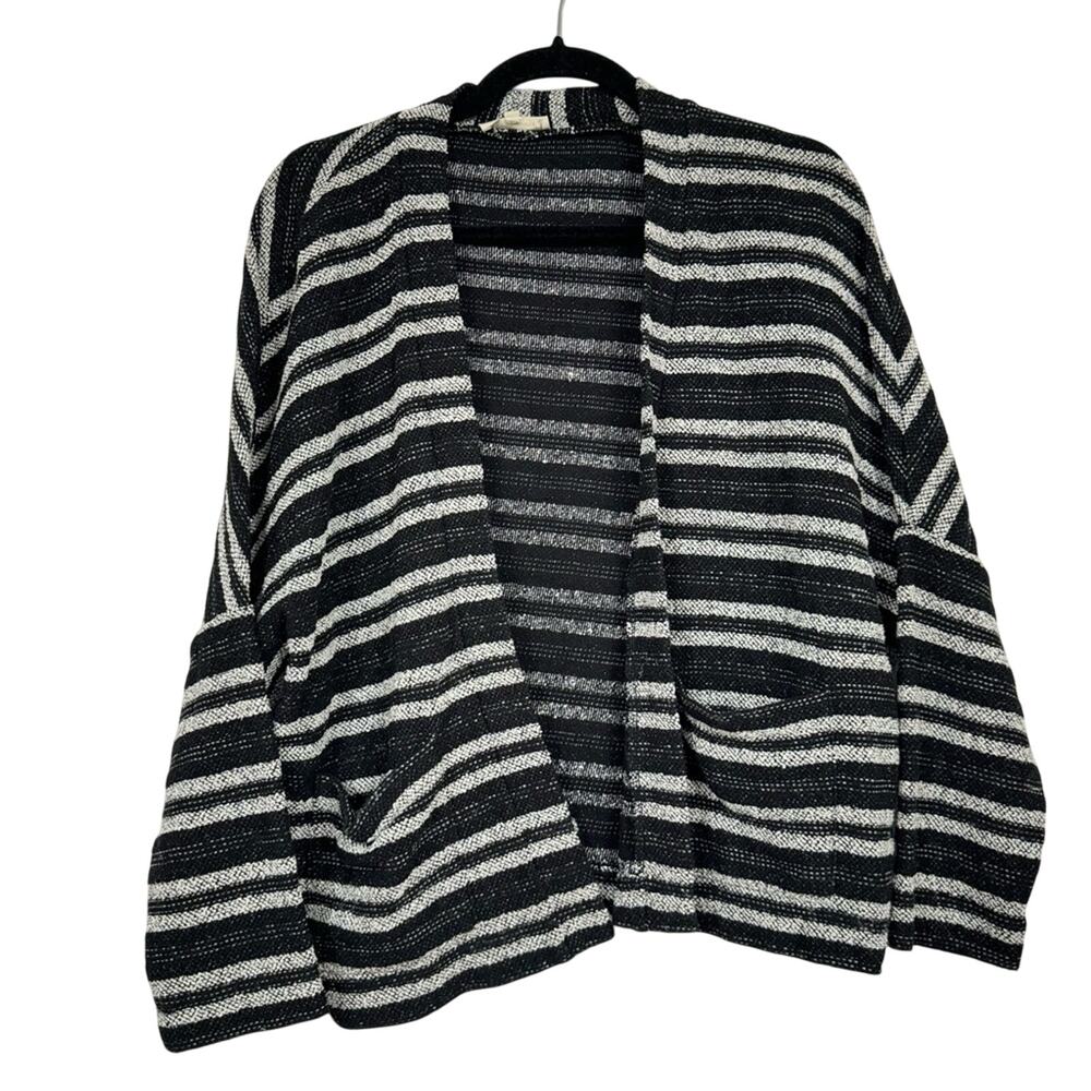 Madewell Grey Striped Slouchy Cardigan Sweater Womens Xs/S Oversized Boxy Boho